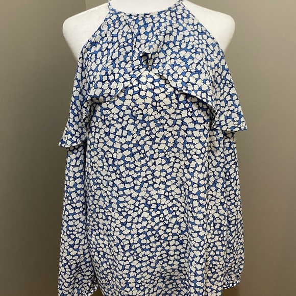 Michael Kors Blue and White Blouse - Picture 1 of 5